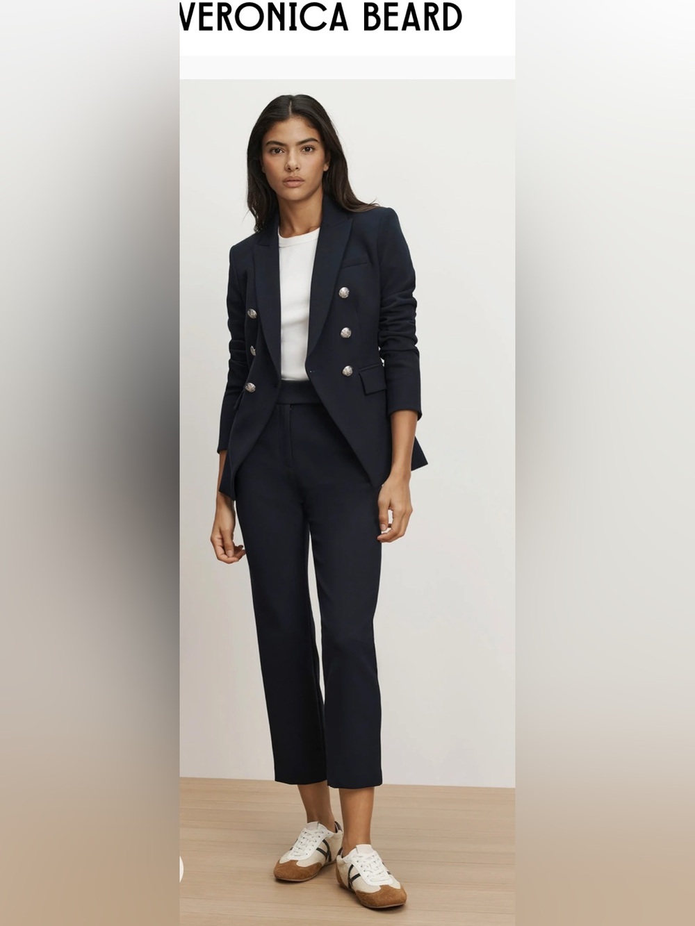 Veronica Beard Renzo Crop Trousers Pants in Navy/Silver Sz 12 $448 - Picture 15 of 15